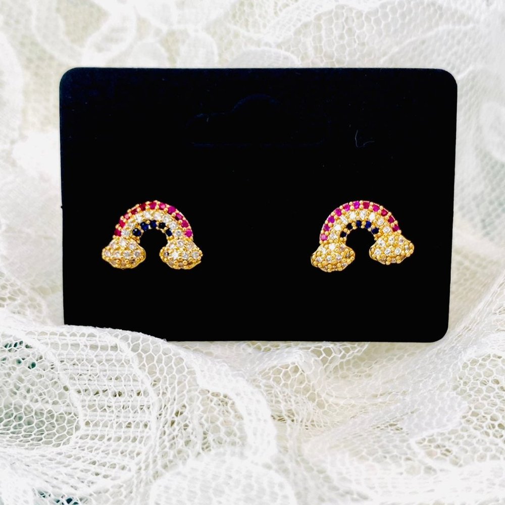 Crystal Rainbow Stud Earrings